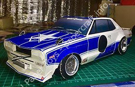 Mô hình giấy Roys 1971 Nissan Skyline (Hakosuka) Paper Model - đồ chơi giấy thủ công PaperCraft VN