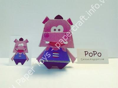 Mô hình giấy Popo (nhân vật tự sáng tác) - đồ chơi giấy thủ công PaperCraft VN