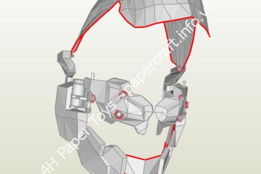 Mô hình giấy Free old files pdo pepakura – raiden helmet - đồ chơi giấy thủ công PaperCraft VN