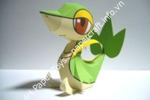 Mô hình giấy Snivy (Pokémon) - đồ chơi giấy thủ công PaperCraft VN