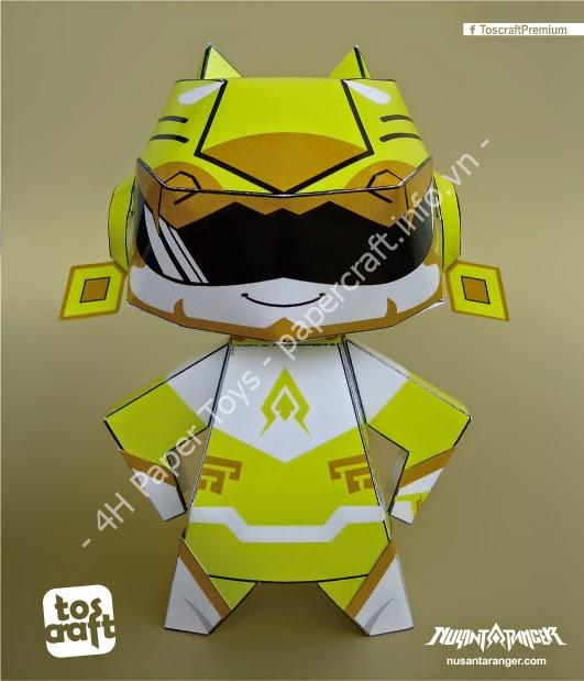 Mô hình giấy Nusantaranger - NUSA Yellow (thiết kế gốc)