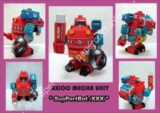 Mô hình giấy AMU SupPortBot – XXX – Axioo Mecha Unit Series - đồ chơi giấy thủ công PaperCraft VN