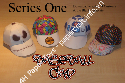 Mô hình giấy Baseball Caps Series One - ảnh 2 - đồ chơi giấy thủ công PaperCraft VN