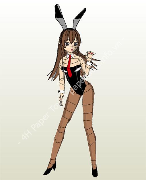 Mô hình giấy Bunny Girl Paper Model - ảnh 2 - đồ chơi giấy thủ công PaperCraft VN