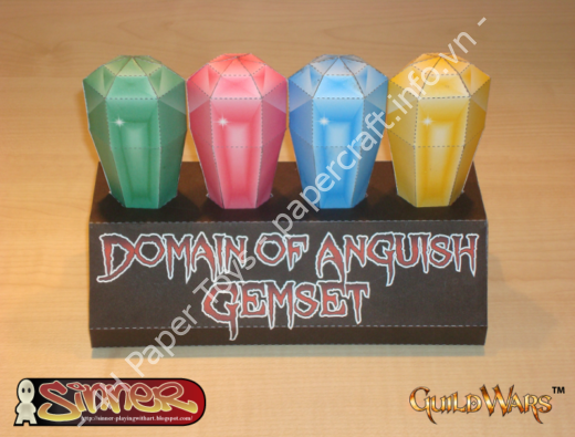 Mô hình giấy Guild Wars – Domain of Anguish Gemset - đồ chơi giấy thủ công PaperCraft VN