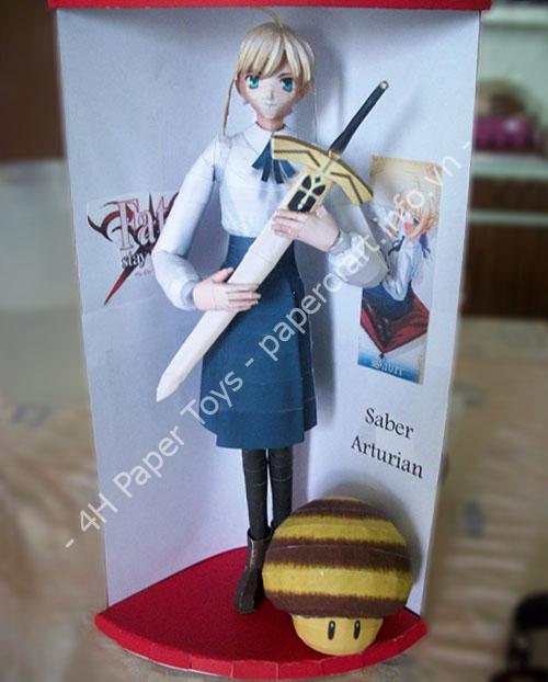 Mô hình giấy Fate/stay night: Saber Artoria Pendragon Papercraft - ảnh 2 - đồ chơi giấy thủ công PaperCraft VN