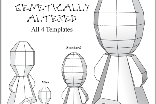 Mô hình giấy Genetically Altered – 4 Size Pack - đồ chơi giấy thủ công PaperCraft VN