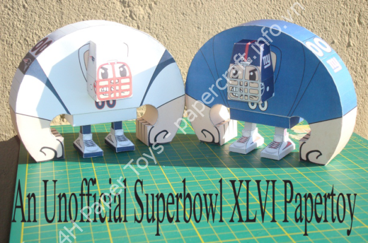 Mô hình giấy Superbowl XLVI – An Unofficial Papertoy - đồ chơi giấy thủ công PaperCraft VN