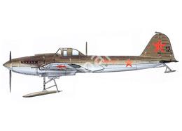 Mô hình giấy Il-2 Sturmovik – Il-2 on skis, black 12 V-VS, 1942 - đồ chơi giấy thủ công PaperCraft VN