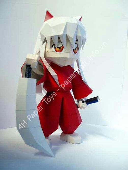 Mô hình giấy Inuyasha Papercraft - ảnh 2 - đồ chơi giấy thủ công PaperCraft VN