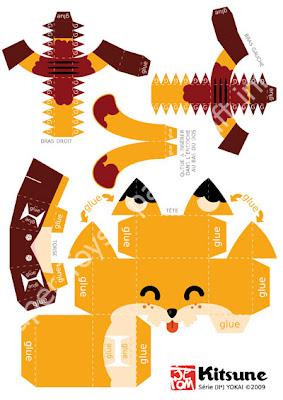 Mô hình giấy Kitsune - đồ chơi giấy thủ công PaperCraft VN