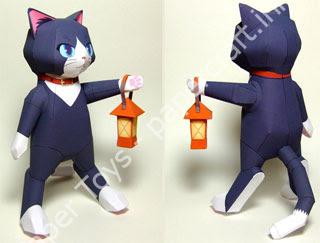 Mô hình giấy Lantern Cat Papercraft - ảnh 2 - đồ chơi giấy thủ công PaperCraft VN