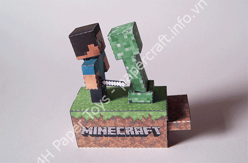 Mô hình giấy Minecraft Machine Papercraft - ảnh 2 - đồ chơi giấy thủ công PaperCraft VN
