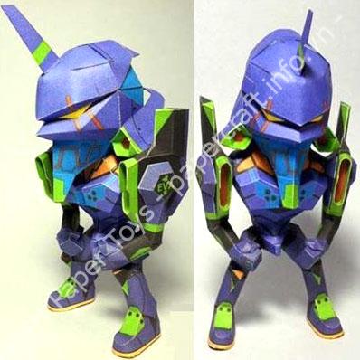 Mô hình giấy Neon Genesis Evangelion: SD Unit-01 (EVA-01) Papercraft - ảnh 2 - đồ chơi giấy thủ công PaperCraft VN