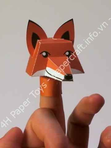 Mô hình giấy Finger doll fox - đồ chơi giấy thủ công PaperCraft VN