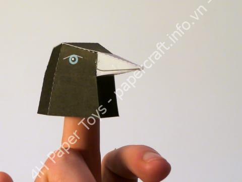 Mô hình giấy Finger doll crow - đồ chơi giấy thủ công PaperCraft VN