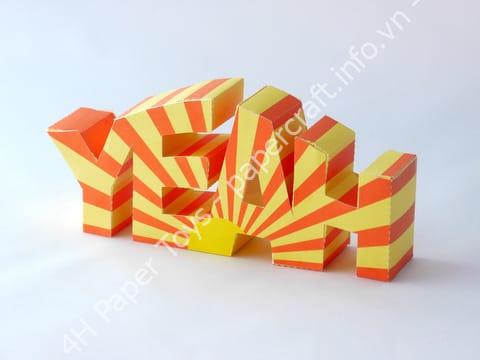 Mô hình giấy 3D typography: Yeah! - đồ chơi giấy thủ công PaperCraft VN