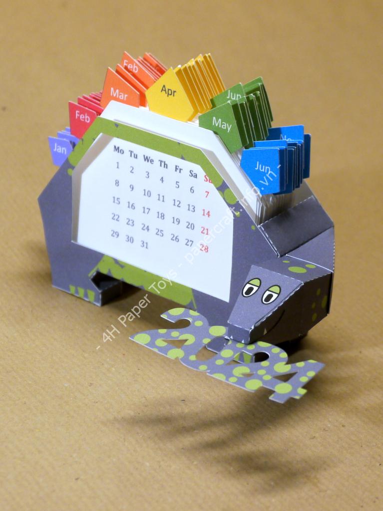 Mô hình giấy Dino calendar 2024 edition