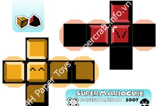 Mô hình giấy Supermariocube - đồ chơi giấy thủ công PaperCraft VN