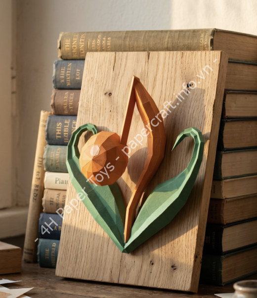 Low-poly Tulip 3D Wall Art