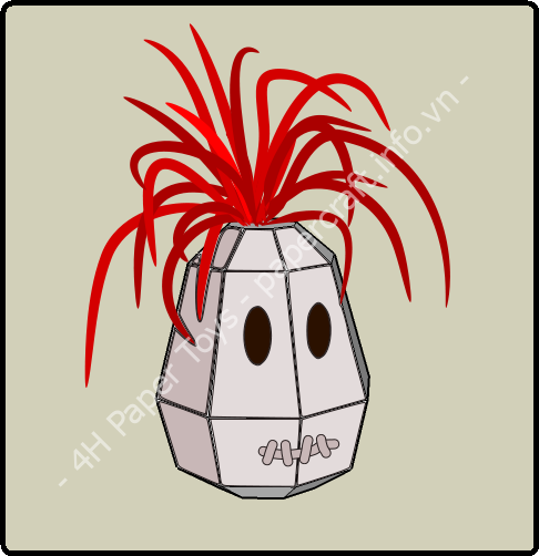 Mô hình giấy Toy No.10 – Shrunken Head - đồ chơi giấy thủ công PaperCraft VN