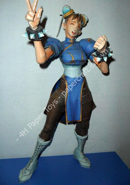 Mô hình giấy Street Fighter II: Chun-Li Paper Model - ảnh 2 - đồ chơi giấy thủ công PaperCraft VN
