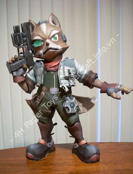 Mô hình giấy Super Smash Bros.: Fox McCloud Paper Model - ảnh 2 - đồ chơi giấy thủ công PaperCraft VN
