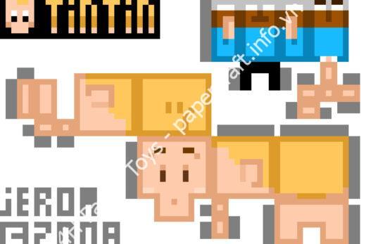 Mô hình giấy Tintin – Tintin - đồ chơi giấy thủ công PaperCraft VN