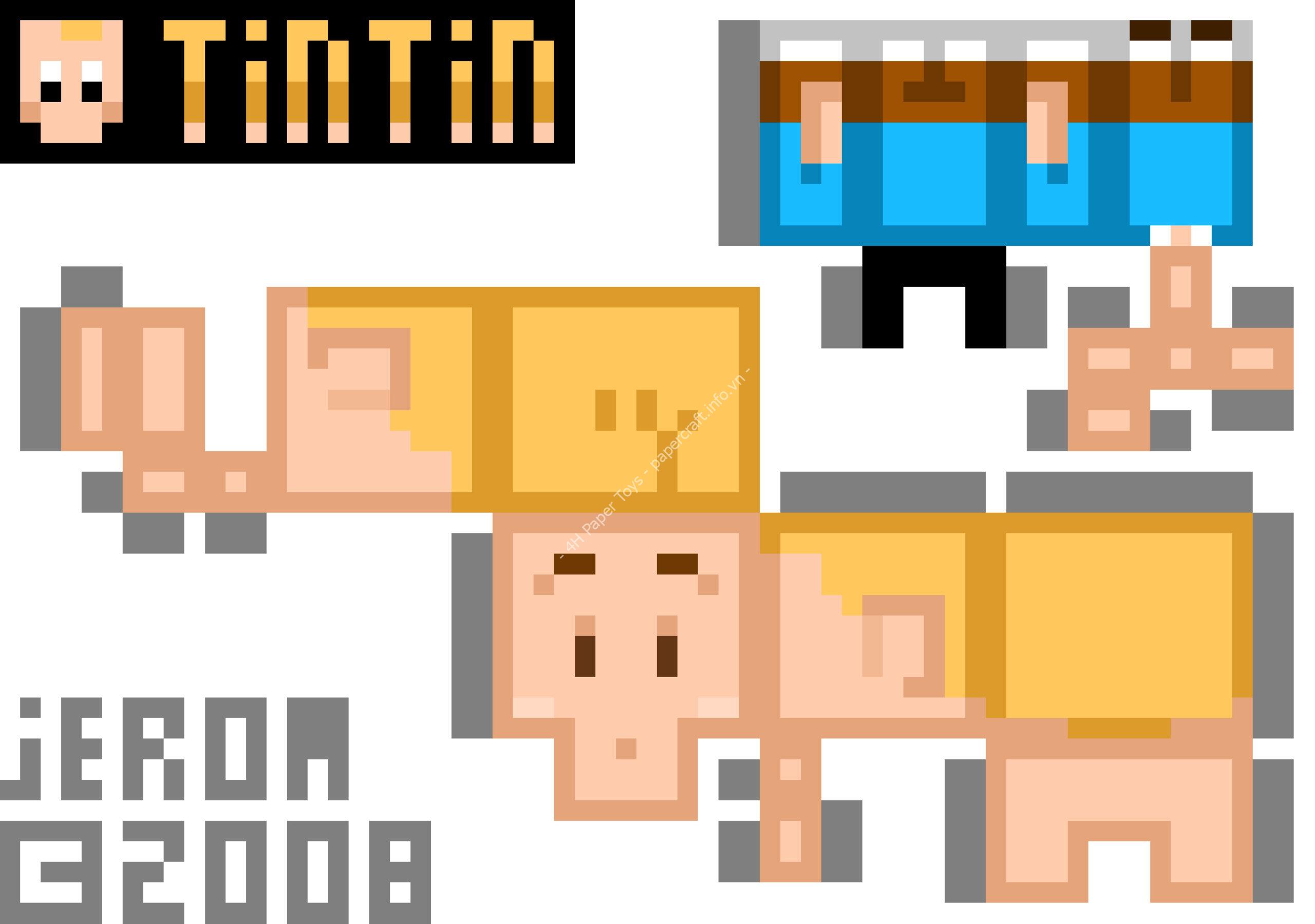 Mô hình giấy Tintin - Tintin