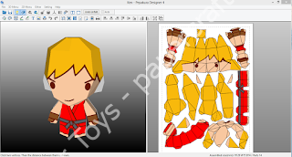 Mô hình giấy Ken Street Fighter Papercraft Template - đồ chơi giấy thủ công PaperCraft VN