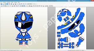 Mô hình giấy Blue Ranger of Mighty Morphin Power Rangers PaperCraft Template - đồ chơi giấy thủ công PaperCraft VN