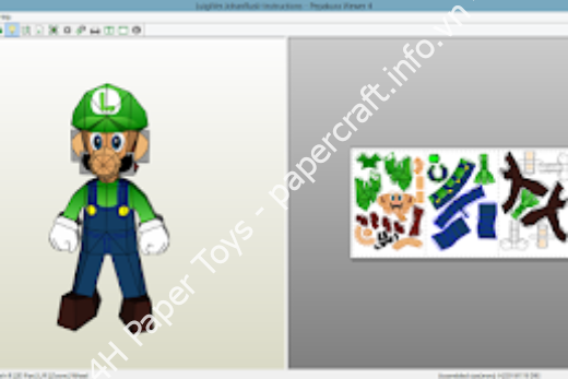 Mô hình giấy Luigi of Mario Bros Papercraft Template - ảnh 2 - đồ chơi giấy thủ công PaperCraft VN