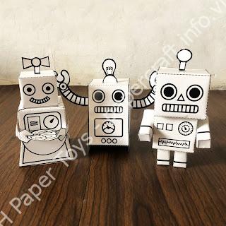 Mô hình giấy Coloring Robot Papertoy Activity - đồ chơi giấy thủ công PaperCraft VN