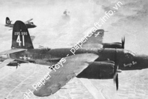 Mô hình giấy Martin Marauder – B-26 “Gunga Din” USAAF, 1943 - đồ chơi giấy thủ công PaperCraft VN