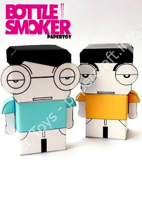 Mô hình giấy bottlesmoker papertoy - đồ chơi giấy thủ công PaperCraft VN
