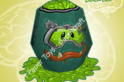 Mô hình giấy Brain Slime – Papertoys Clemper - ảnh 2 - đồ chơi giấy thủ công PaperCraft VN