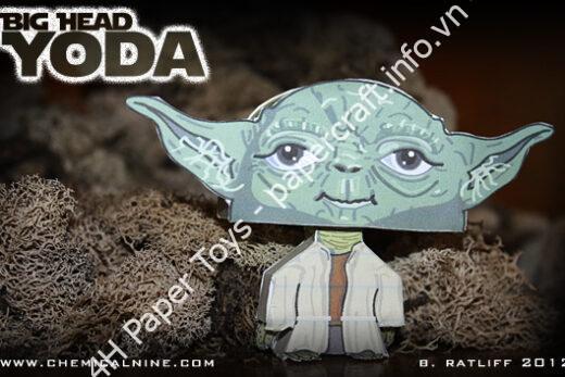 Mô hình giấy Big Head Yoda - đồ chơi giấy thủ công PaperCraft VN