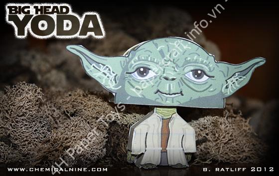 Big Head Yoda - Paper toy with printable template