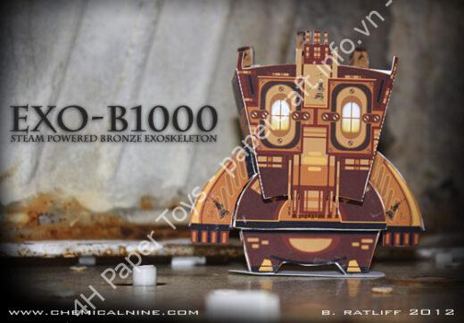 Mô hình giấy EXO-B1000: Steam Powered Bronze Exoskeleton - đồ chơi giấy thủ công PaperCraft VN
