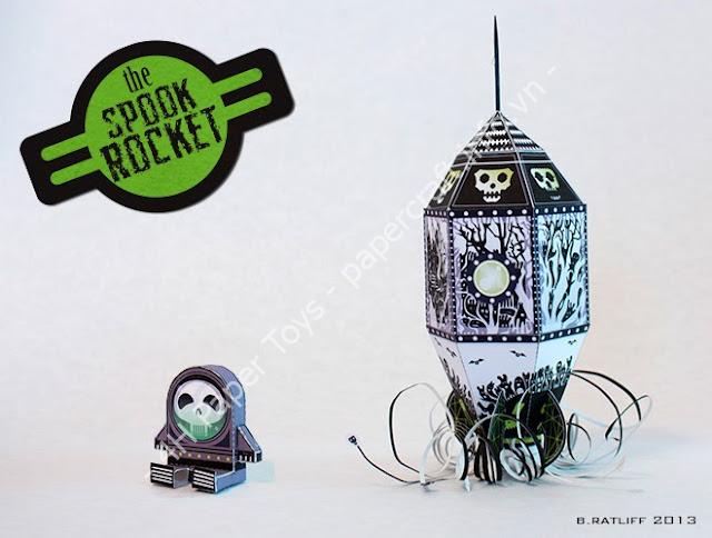 Spook Rocket - Paper toy with printable template