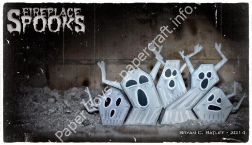 Mô hình giấy Fireplace Spooks – Ghost paper toys with printable template - đồ chơi giấy thủ công PaperCraft VN
