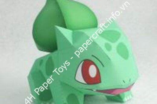 Mô hình giấy Bulbasaur (Pokémon) - đồ chơi giấy thủ công PaperCraft VN