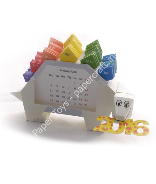 Mô hình giấy 2016 dino calendar - đồ chơi giấy thủ công PaperCraft VN