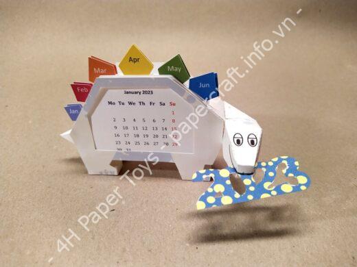 Mô hình giấy Dino calendar 2023 edition - đồ chơi giấy thủ công PaperCraft VN