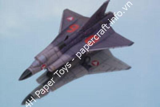 Mô hình giấy Saab Draken – S35F Danish Air Force Reconnaissance-Version, AT-113 - đồ chơi giấy thủ công PaperCraft VN