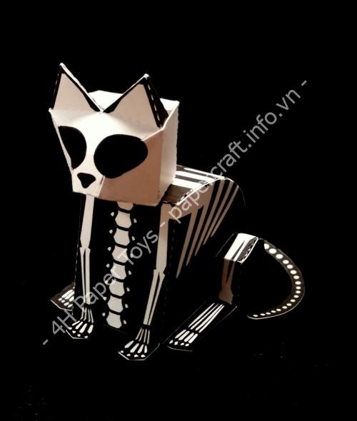 Mô hình giấy Halloween Cat - đồ chơi giấy thủ công PaperCraft VN