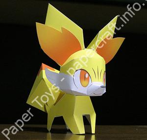 Mô hình giấy Fennekin (Pokémon) - đồ chơi giấy thủ công PaperCraft VN