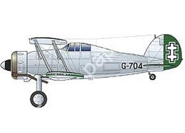 Mô hình giấy Gloster Gladiator – Lithuanian Air Force , Half-silver Version 1937 - đồ chơi giấy thủ công PaperCraft VN
