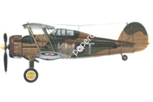 Mô hình giấy Gloster Gladiator – Royal Air Force France, 1940, “Shadow compensation”-paint scheme Download zipped pdf / 1 page / 1.7mb / downloaded 2124 times - đồ chơi giấy thủ công PaperCraft VN