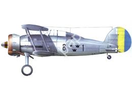 Mô hình giấy Gloster Gladiator – Swedish Air Force , Silver Version 1937 - đồ chơi giấy thủ công PaperCraft VN